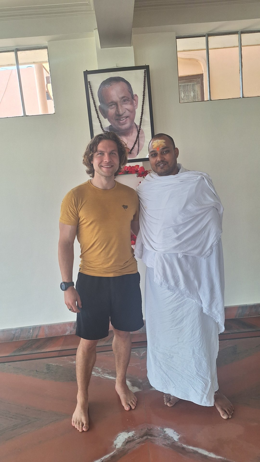Robin Leo Hoffmann with Sadhu Ji at the Aghor Foundation's ashram in Varanasi